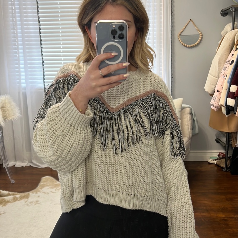 Pull and Bear Fringe Sweater
